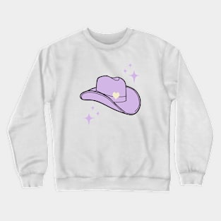 Lavender Cowgirl Hat With Heart Crewneck Sweatshirt